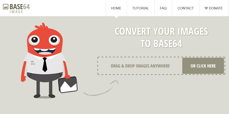 Copie d'écran de la page d'accueil du site base64-image.de