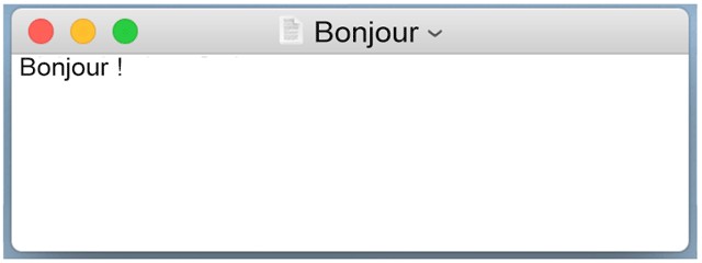 Fenetre TextEdit Fenêtre de l'éditeur de text TextEdit