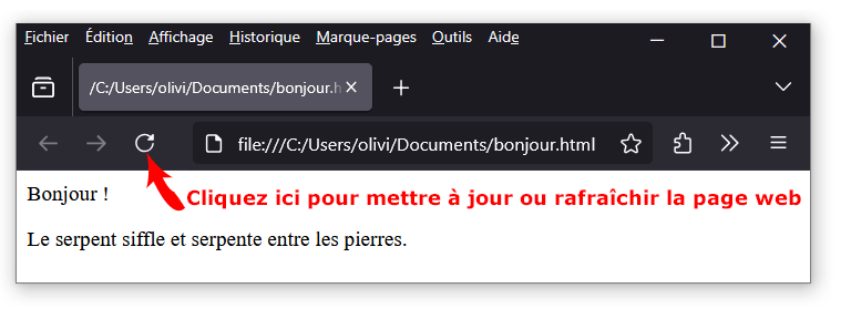 Visuel des paragraphes Copie d'écran du navigateur avec le visuel des paragraphes